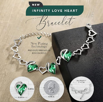 Leafael Infinity Love Heart Link Bracelets