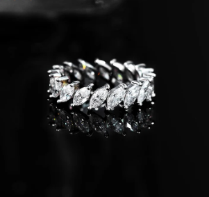 S925 4.8ct Marquise Synthetic Moissanite Eternity Band