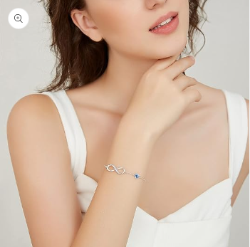 CDE Infinity Heart Birthstone Charm Link Bracelet