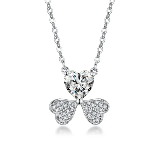 S925 Synthetic Moissanite Diverse Sparkling Charm Necklace Pendant Valentine's Day Lover Gifts for Women