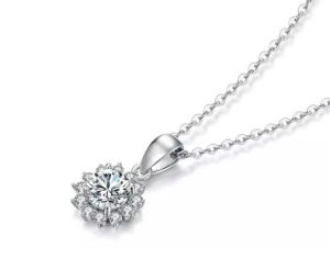 S925 Synthetic Moissanite Diverse Sparkling Charm Necklace Pendant Valentine's Day Lover Gifts for Women