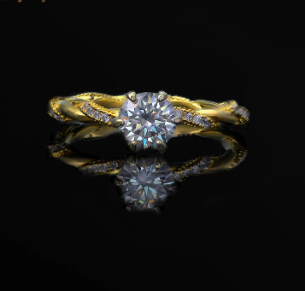 1ct Round Synthetic Moissanite Rope Ring In 925 Sterling Silver St Valentine's Day Gifts for Men Women