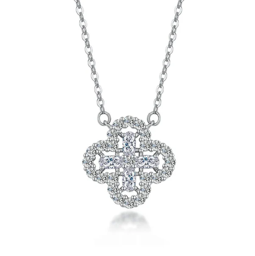 S925 Synthetic Moissanite Diverse Sparkling Charm Necklace Pendant Valentine's Day Lover Gifts for Women