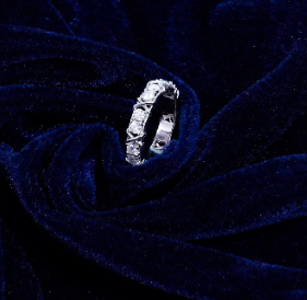 S925 VVS Synthetic Moissanite Hip Hop Cross Eternity Ring Wedding Anniversary Gift for Men Women