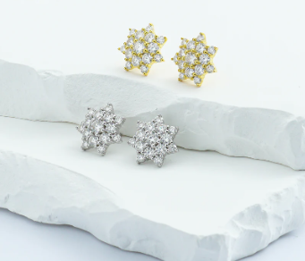 S925 HALO SYNTHETIC MOISSANITE STUD EARRING FOR MEN WOMEN GIFT