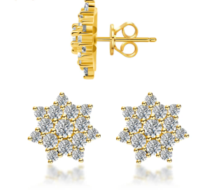 S925 HALO SYNTHETIC MOISSANITE STUD EARRING FOR MEN WOMEN GIFT