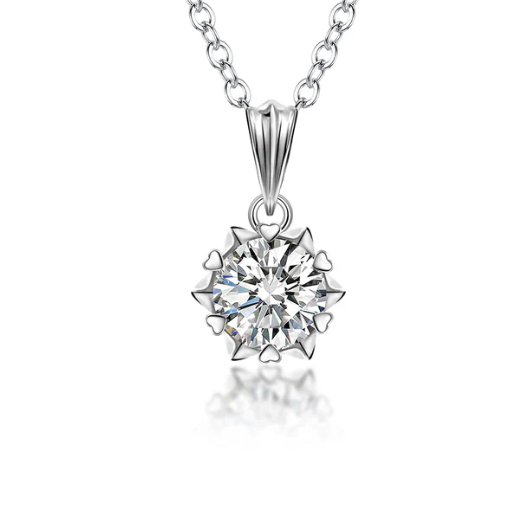 S925 Synthetic Moissanite Diverse Sparkling Charm Necklace Pendant Valentine's Day Lover Gifts for Women