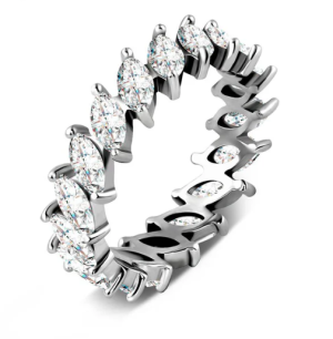 S925 4.8ct Marquise Synthetic Moissanite Eternity Band