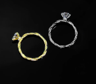 1ct Round Synthetic Moissanite Rope Ring In 925 Sterling Silver St Valentine's Day Gifts for Men Women