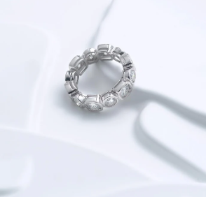 S925 6ct Round D Color VVS Synthetic Moissanite Luxury Hip Hop Ring For Men Women