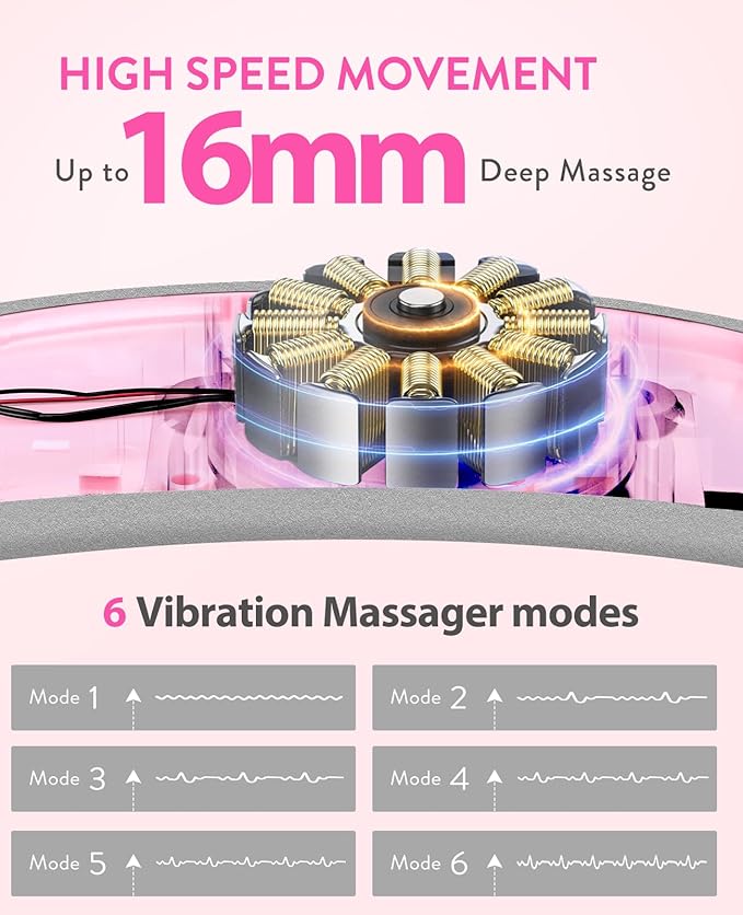 Portable Heating Pad for Period Cramps: FSA HSA Eligible Cordless Menstrual Heating Pad with 6 Heat Levels and 6 Massage Modes, 3s Fast Heating Gift for Women and Girl(Pink)