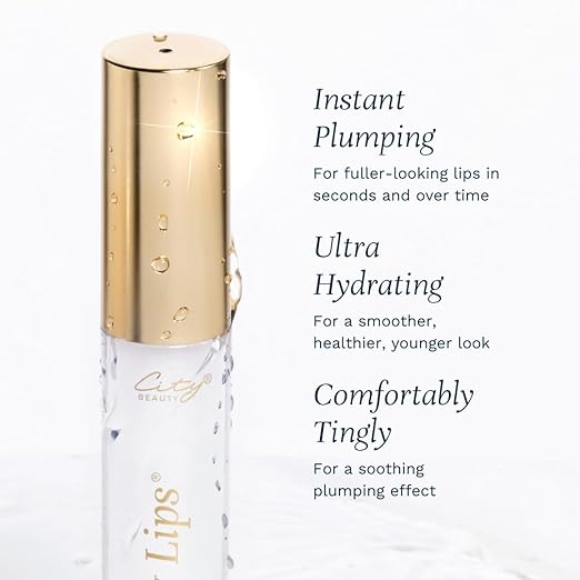 City Beauty City Lips Plumping Lip Gloss - High-Shine Gloss for Fuller, Younger-Looking Lips | Hydrating & Smoothing Lip Treatment Hyaluronic Acid