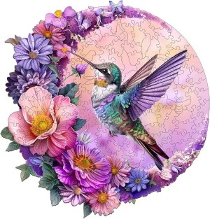 Jigfoxy Wooden Puzzles for Adults, Hummingbird Wood Puzzles Adult, Unique Animal Shape Wooden Jigsaw Puzzles for Adults, Birthday Gifts for Puzzle Lovers, Family, Friend (L-13.3 * 12.8in-280 pcs)