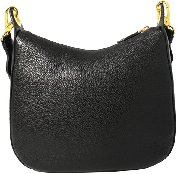 Prada Black Vitello Phenix Leather Web Stripe Strap Crossbody 1BC166