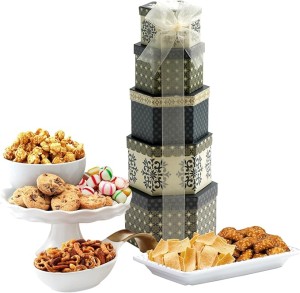 Gourmet Food Gift Basket Tower Snack Gifts for Women, Men, Families, College – Delivery for Holidays, Appreciation, Thank You, Congratulations, Corporate, Get Well Soon Care Package