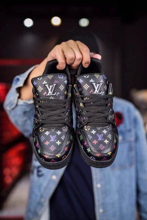 The Louis Vuitton x Takashi Murakami collaboration LV Trainer sneakers.