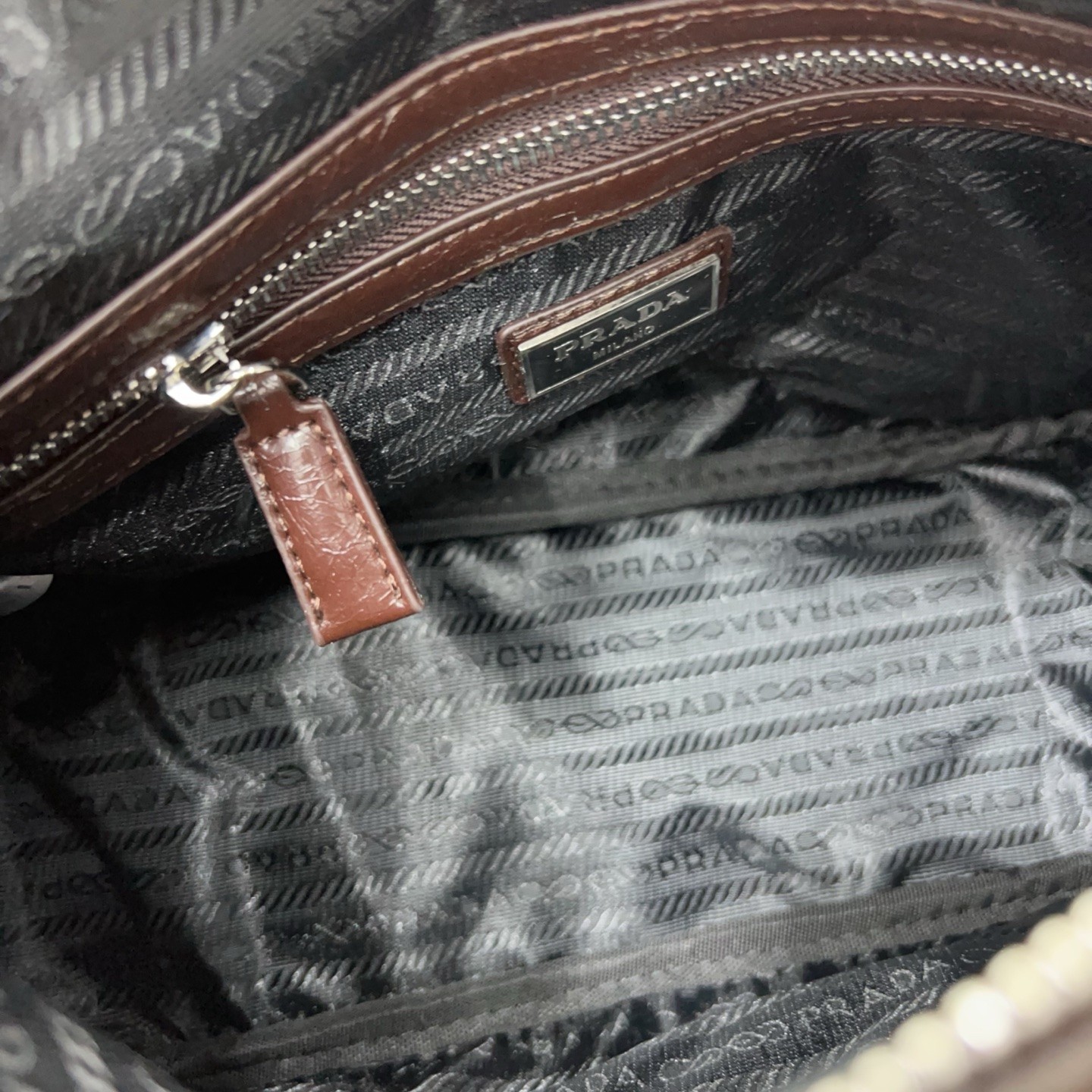 Prada Brown Leather Shoulder Bag