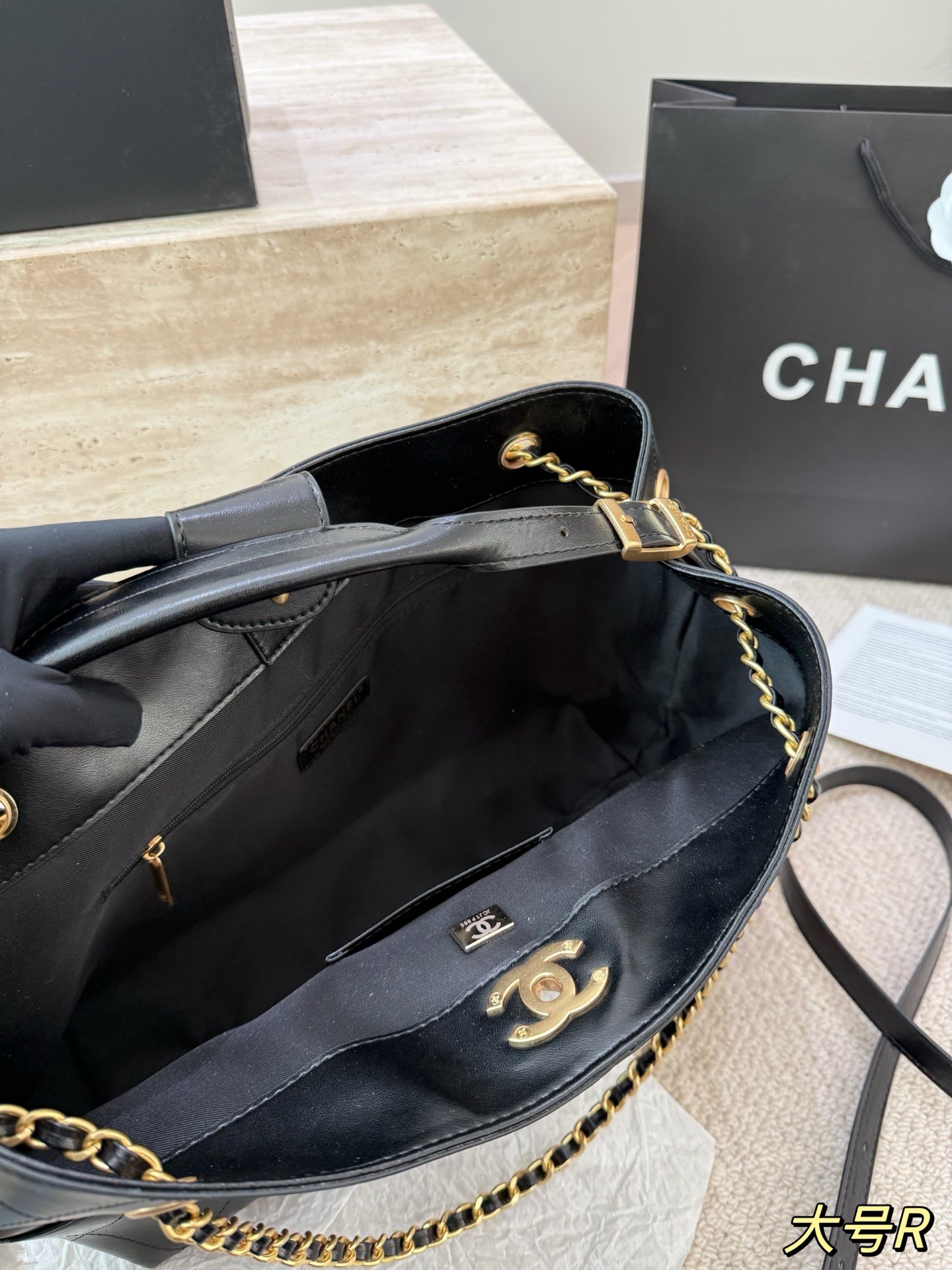 Chanel 25A Series Black Calfskin Hobo Bag