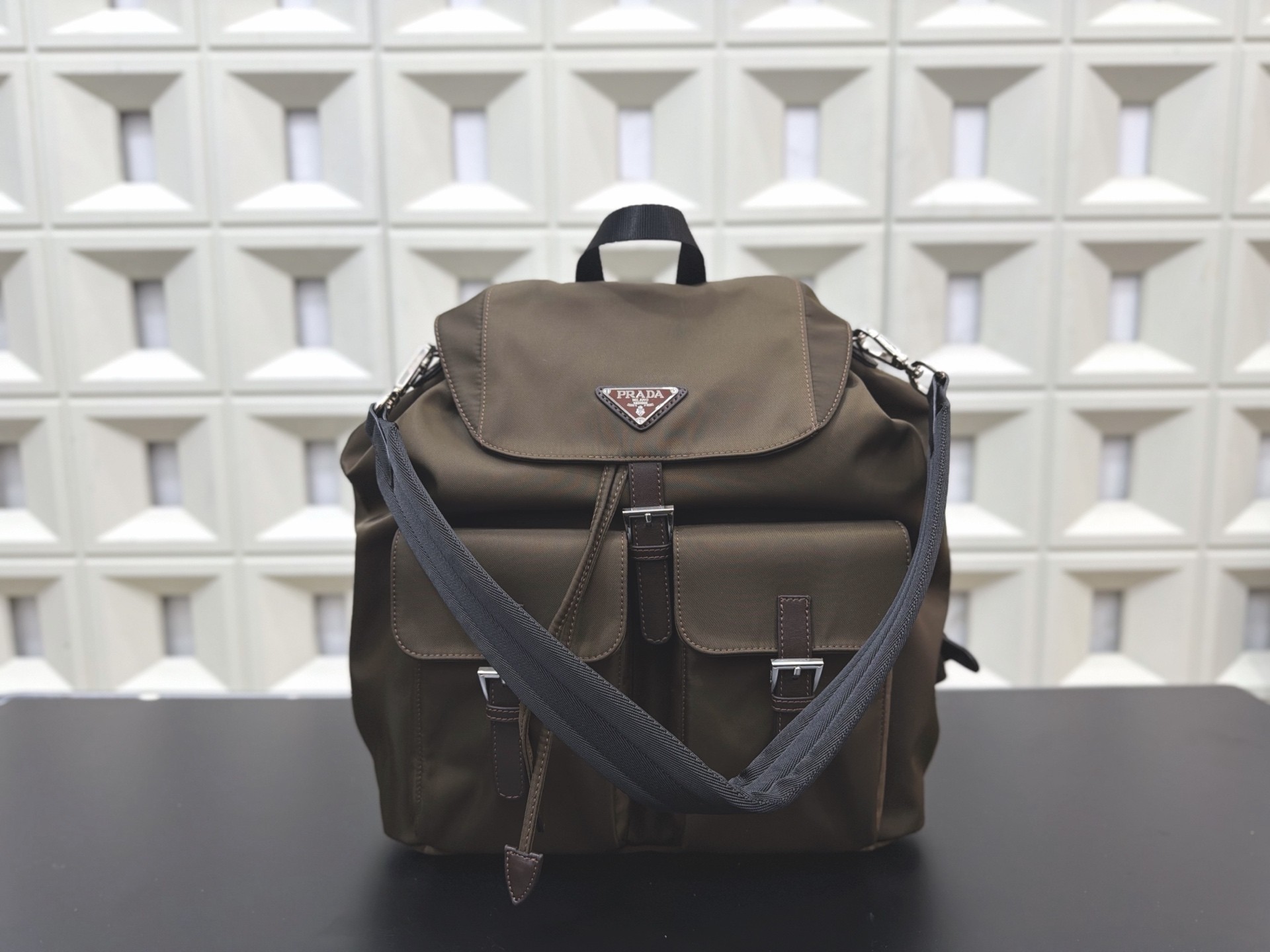 Prada Blue nylon backpack