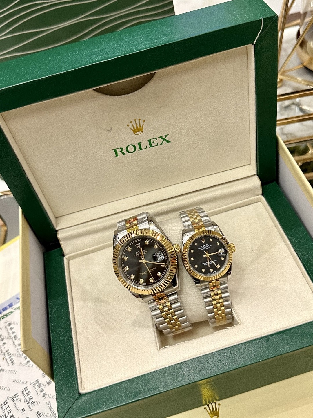 Rolex) Two-tone gold Datejust watch
