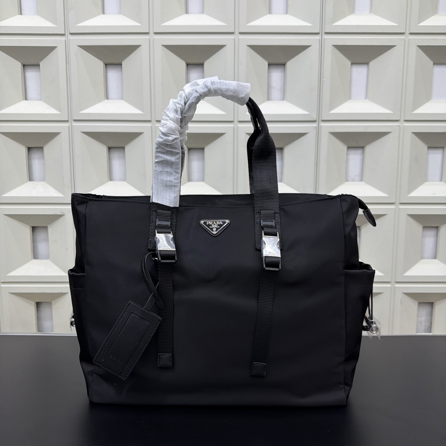 Prada Re-Nylon and Saffiano Leather Tote Bag