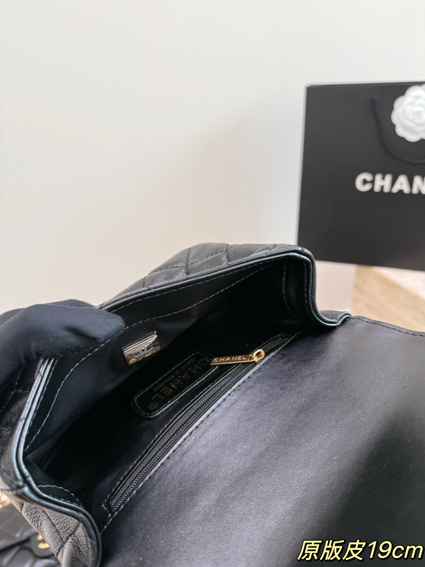 (Chanel) Mini Flap Bag with Pearl Chain Strap