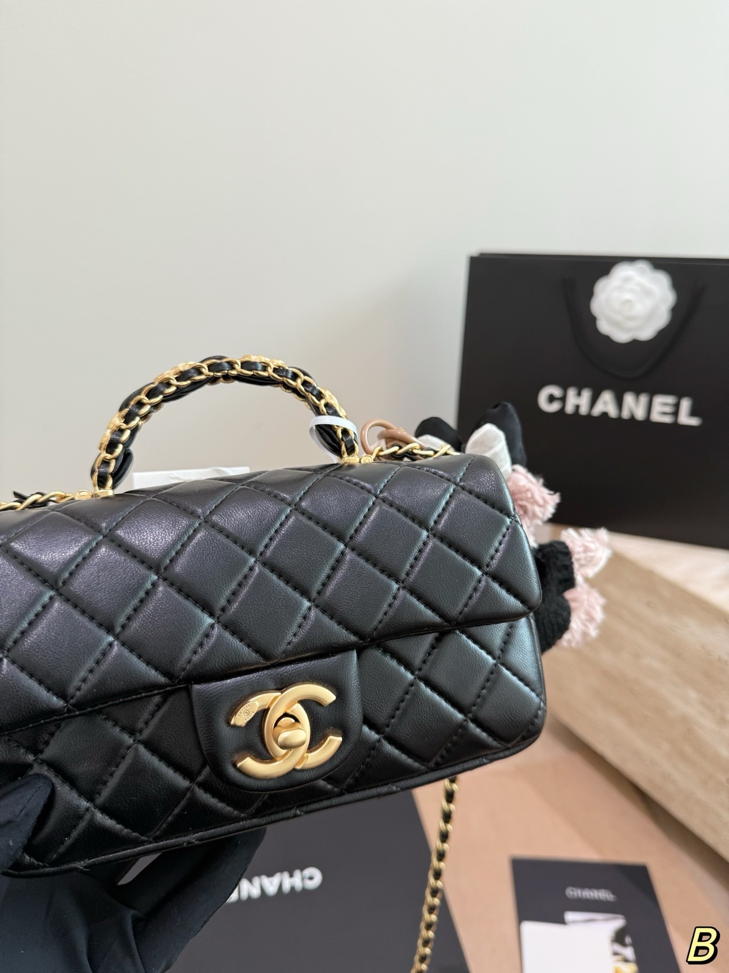 (Chanel) Mini Classic Top-Handle Flap Bag