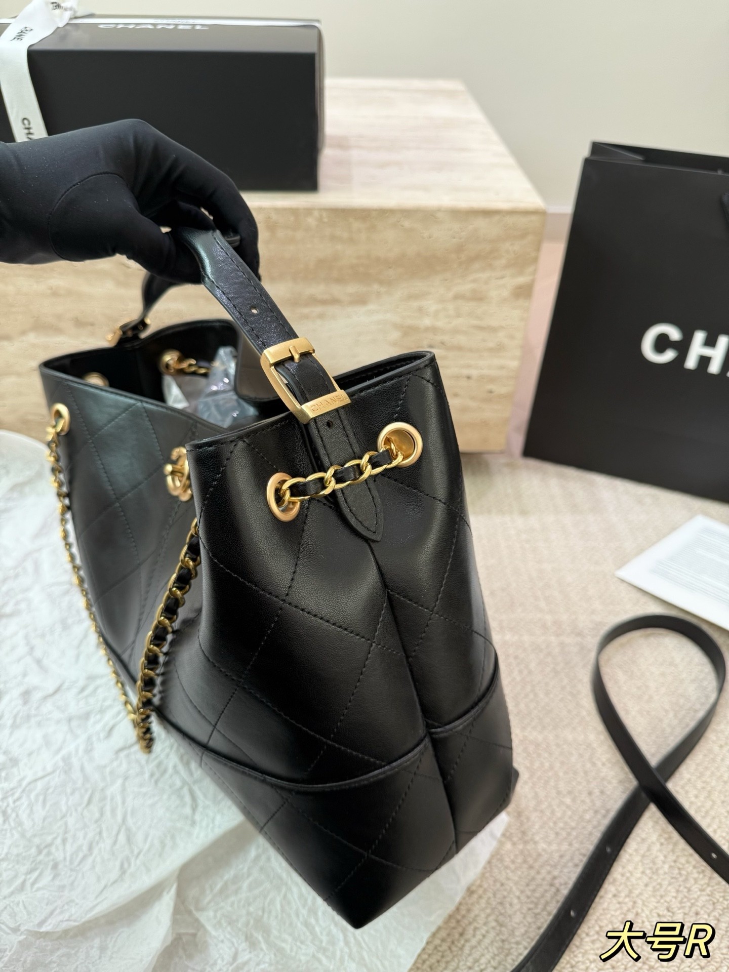 Chanel 25A Series Black Calfskin Hobo Bag