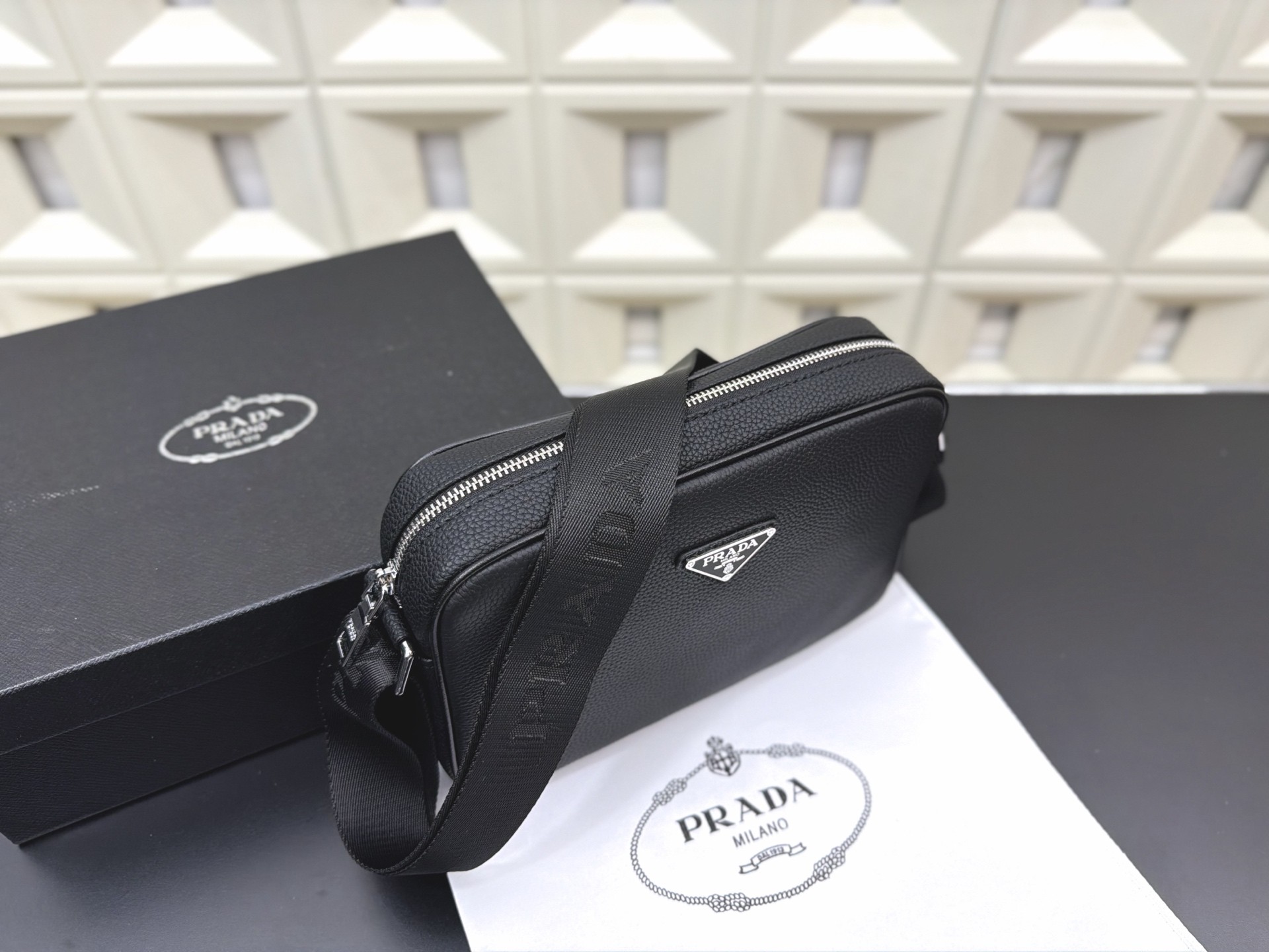 Prada Black Leather Crossbody Bag