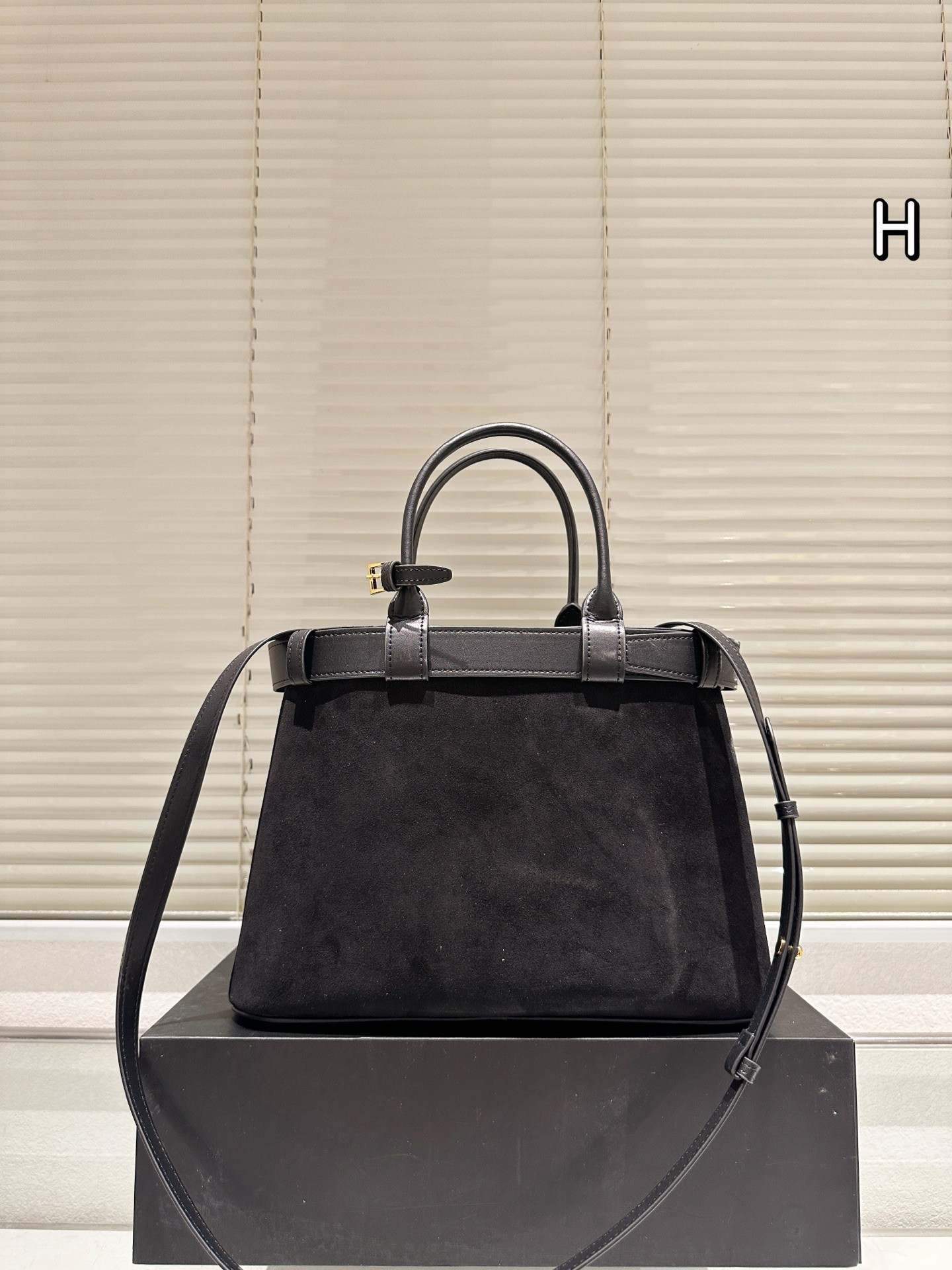 Prada Buckle Medium Suede Tote with Belt