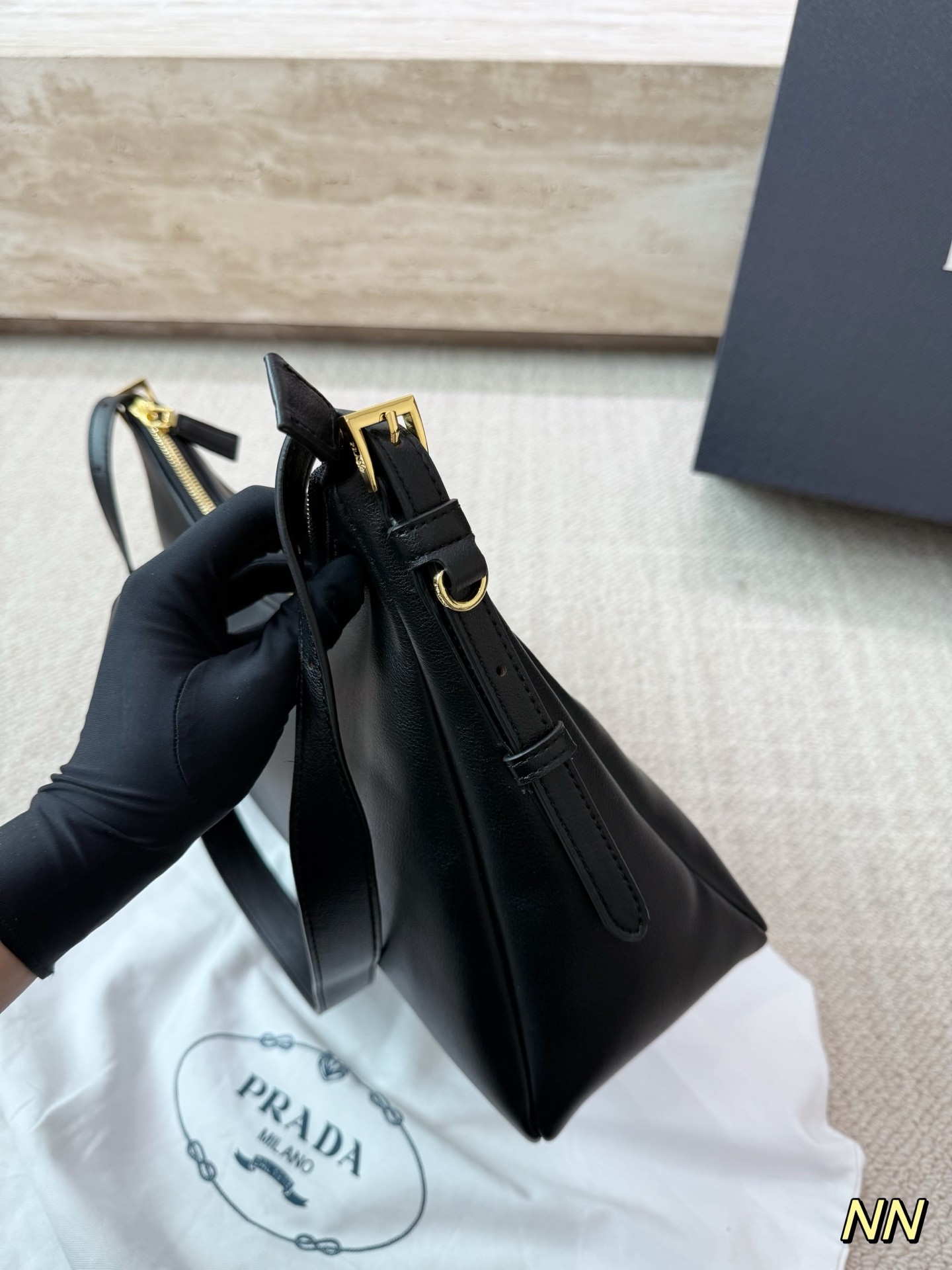 (Prada) Aimée Medium Leather Shoulder Bag