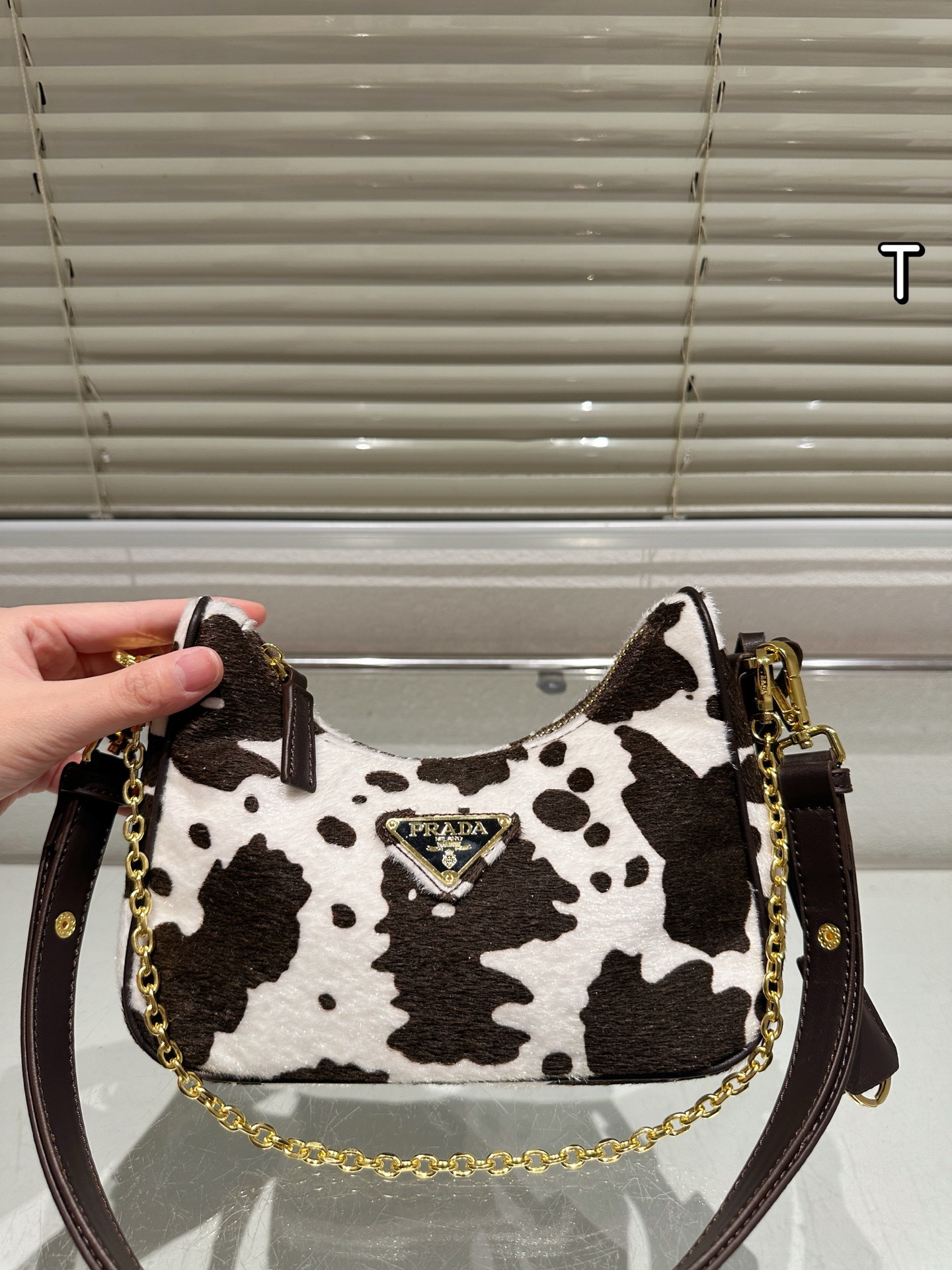Prada Aimée Medium Printed Leather Shoulder Bag