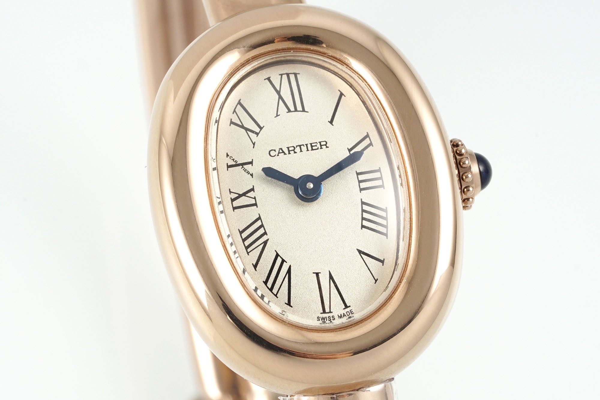 (Cartier) Miniature Gold Bracelet Watch from the Baignoire Collection