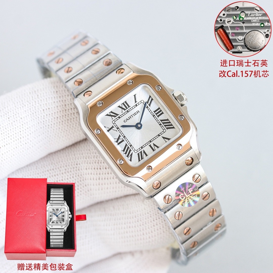 (Cartier) Santos Collection Two-Tone Women's Watch