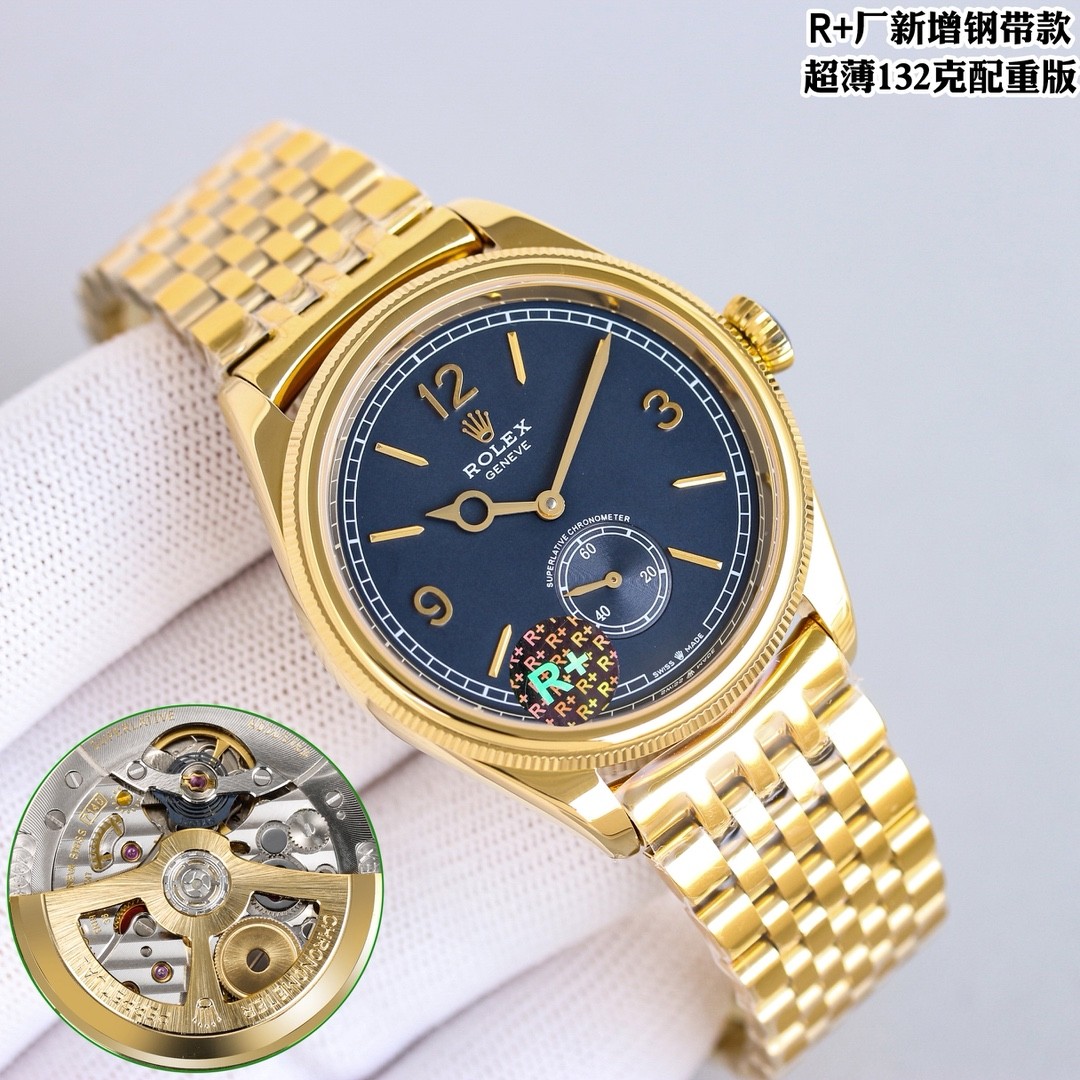 The 18K gold model from the Rolex Perpetual 1908 collection