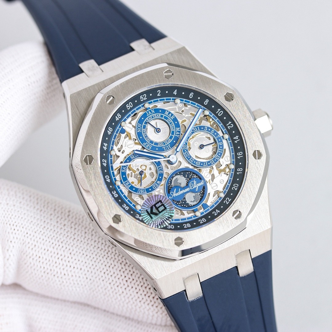 A perpetual calendar watch from the Audemars Piguet Royal Oak collection.