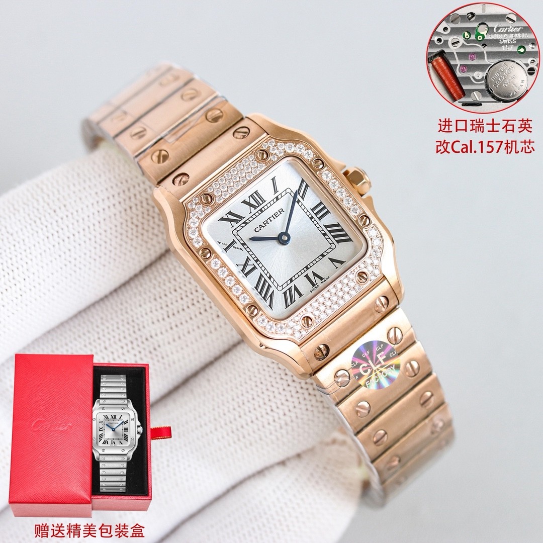 (Cartier) Santos Collection Two-Tone Women's Watch