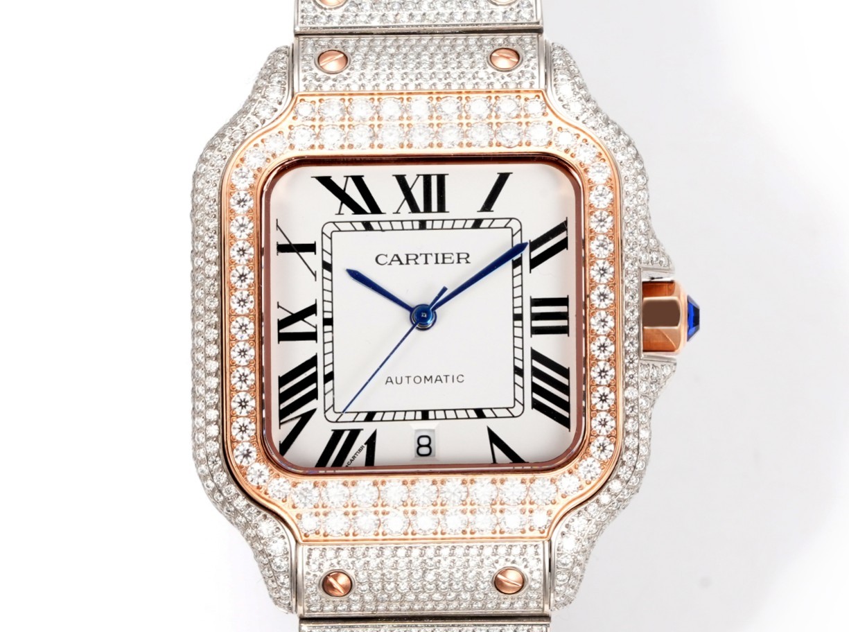 Luxury diamond-set men's watches from the Cartier Santos collection