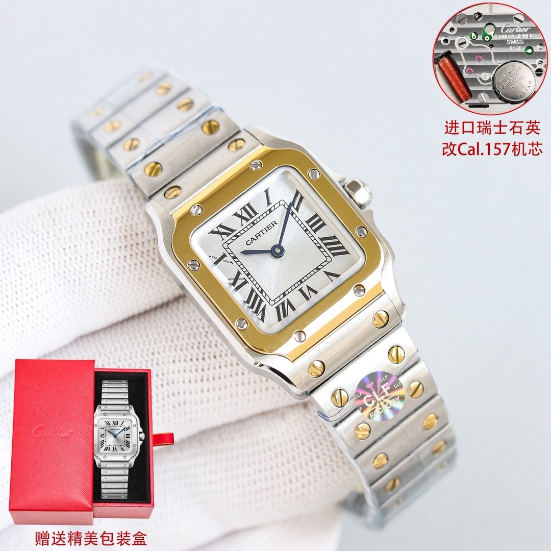 (Cartier) Santos Collection Two-Tone Women's Watch