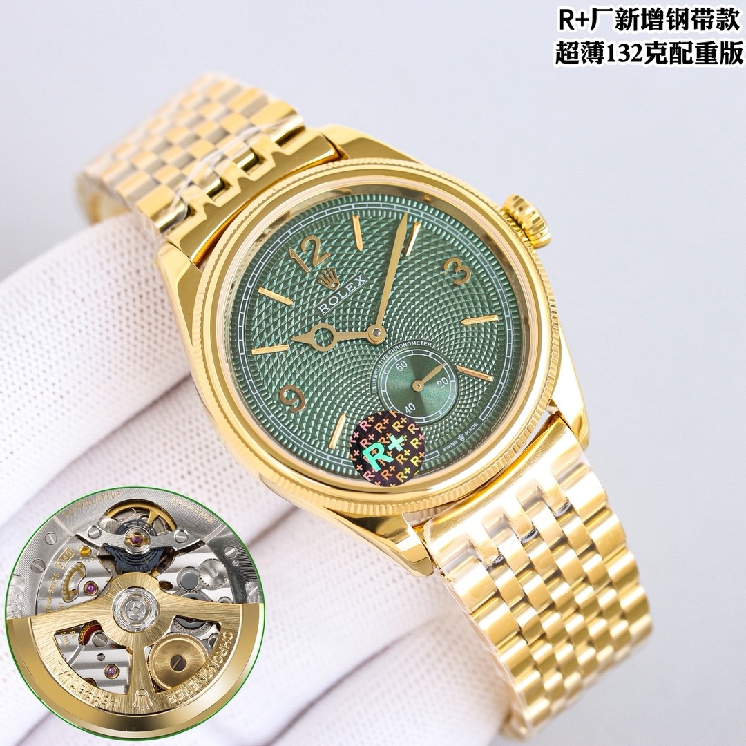 The 18K gold model from the Rolex Perpetual 1908 collection